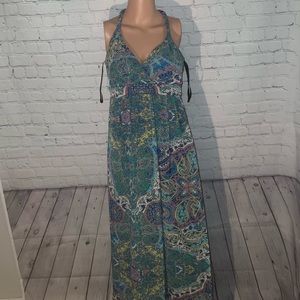 JBS green, blue & purple multicolor floral polyester dress size 4
